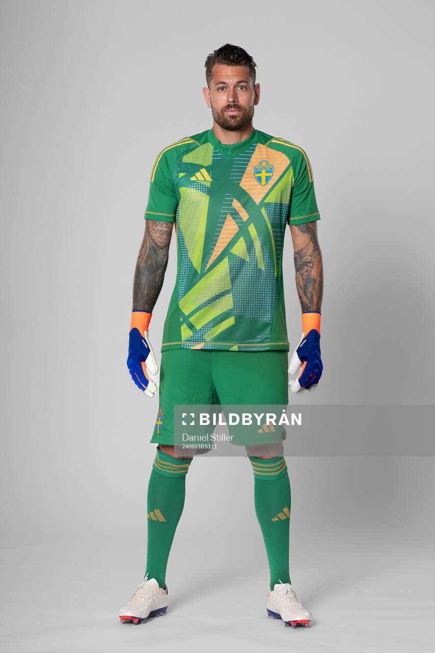 Goalkeeper Kristoffer Nordfeldt of the Swedish national