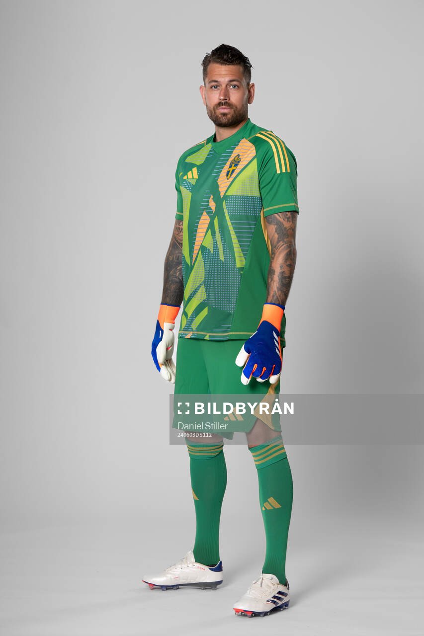 Goalkeeper Kristoffer Nordfeldt of the Swedish national