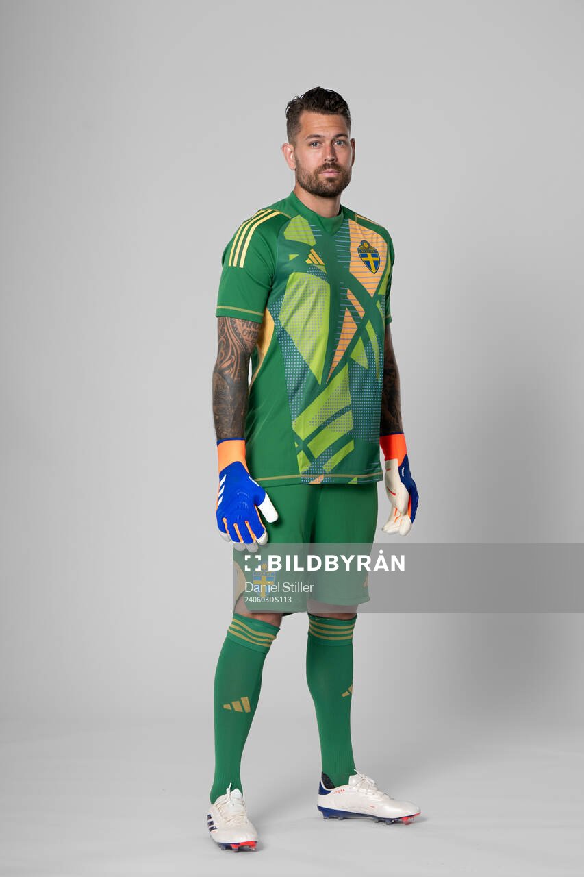 Goalkeeper Kristoffer Nordfeldt of the Swedish national