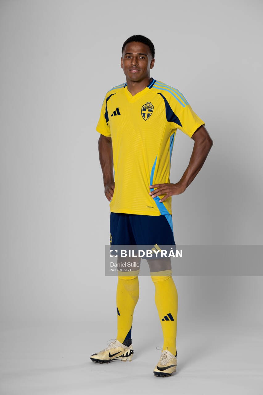 Niclas Eliasson of the Swedish national football team poses