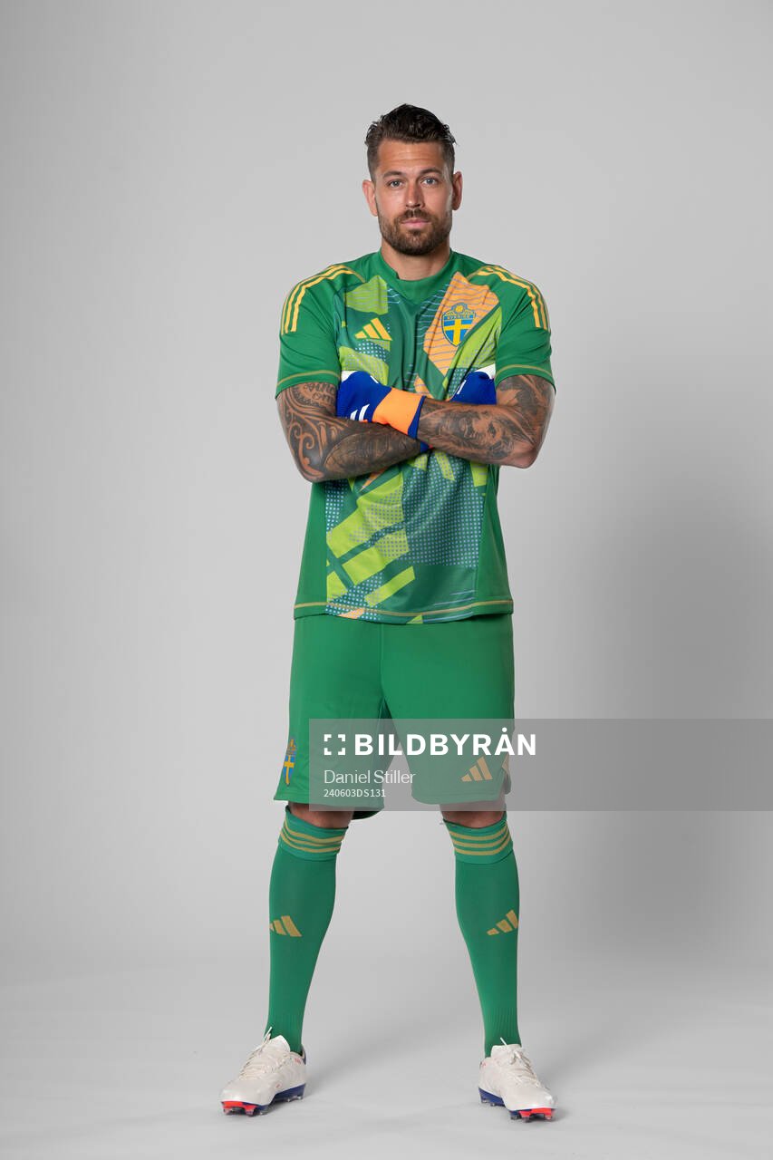 Goalkeeper Kristoffer Nordfeldt of the Swedish national