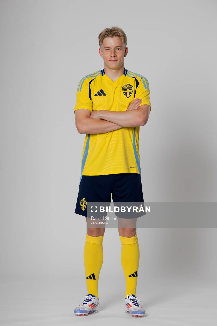 Daniel Svensson of the Swedish national football team poses