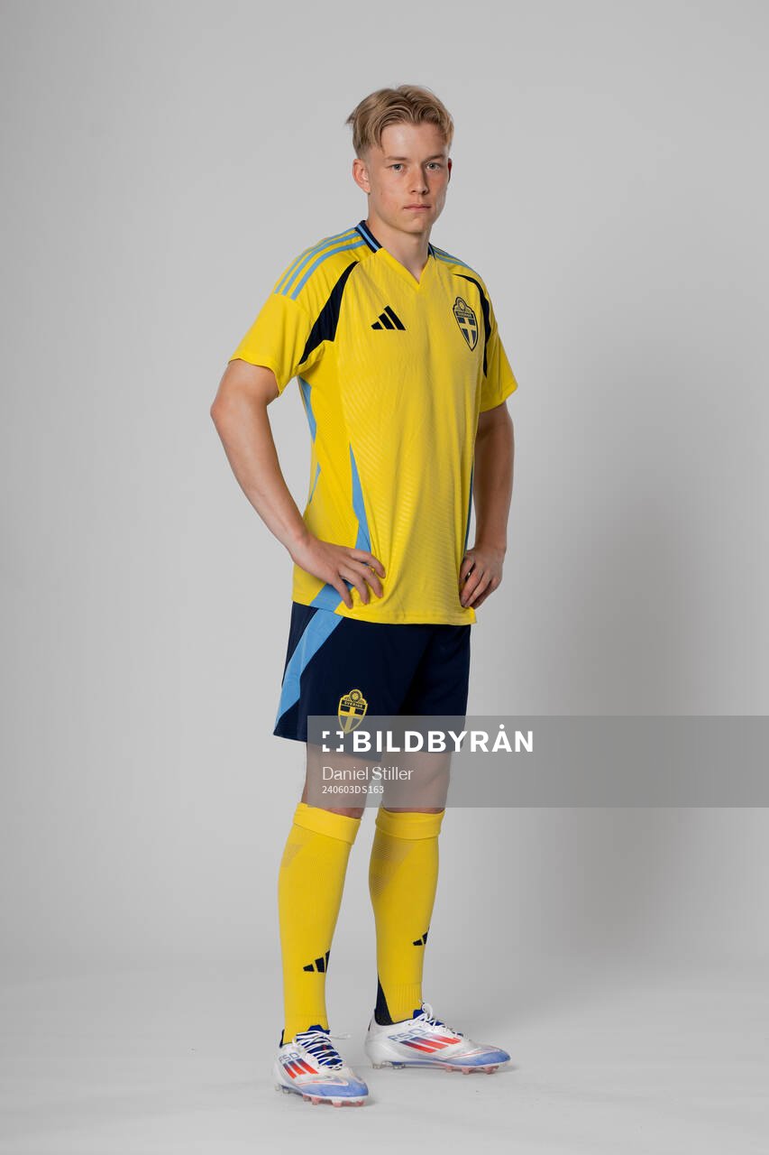 Daniel Svensson of the Swedish national football team poses