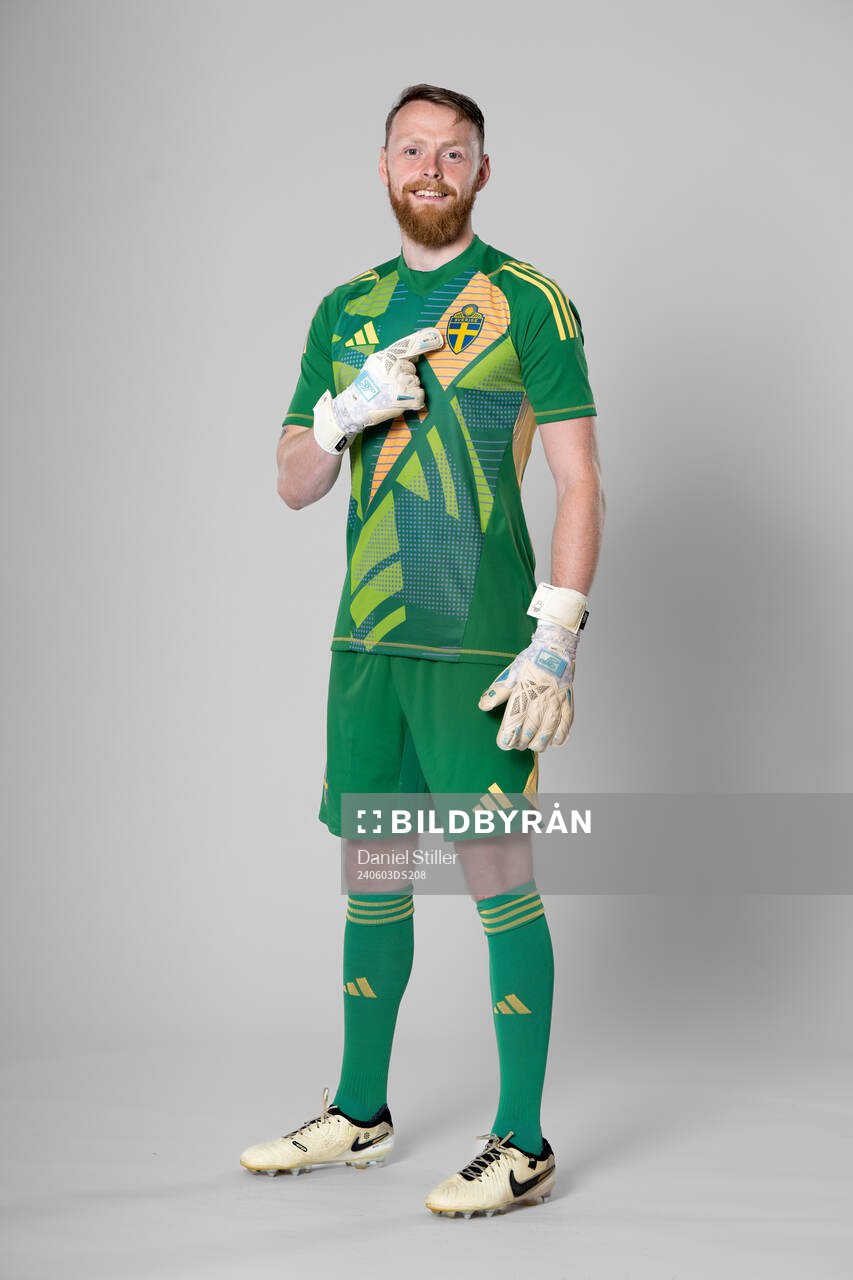 Goalkeeper Viktor Johansson of the Swedish national