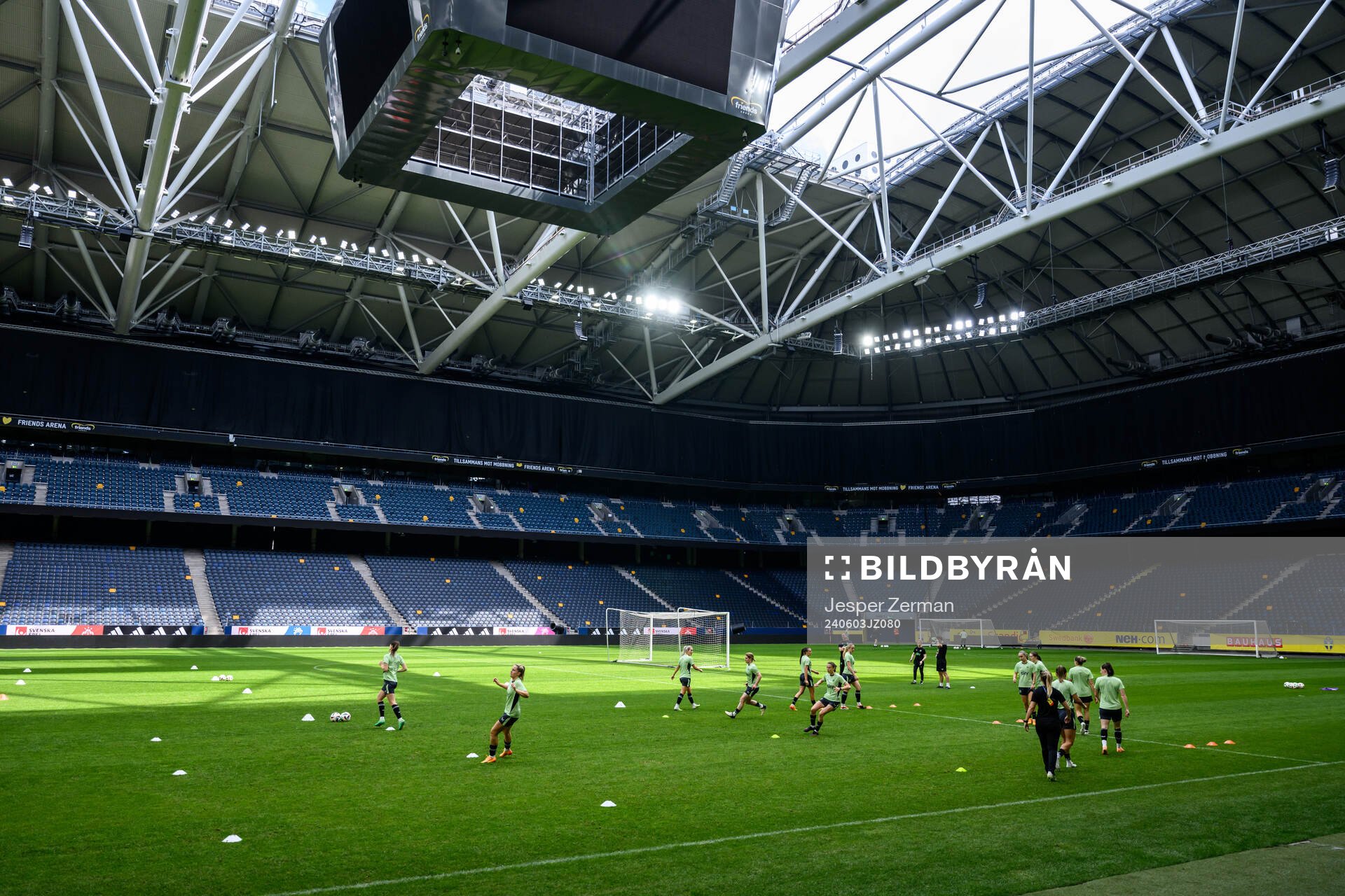 Players of Ireland at a training session on June 3, 2024 in Stockholm. 