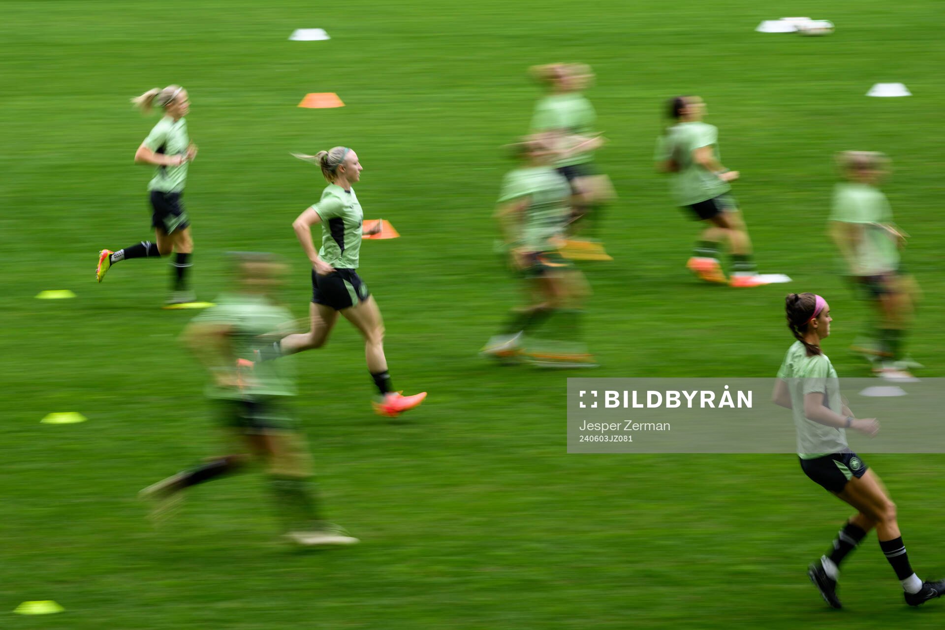 Players of Ireland at a training session on June 3, 2024 in Stockholm. 