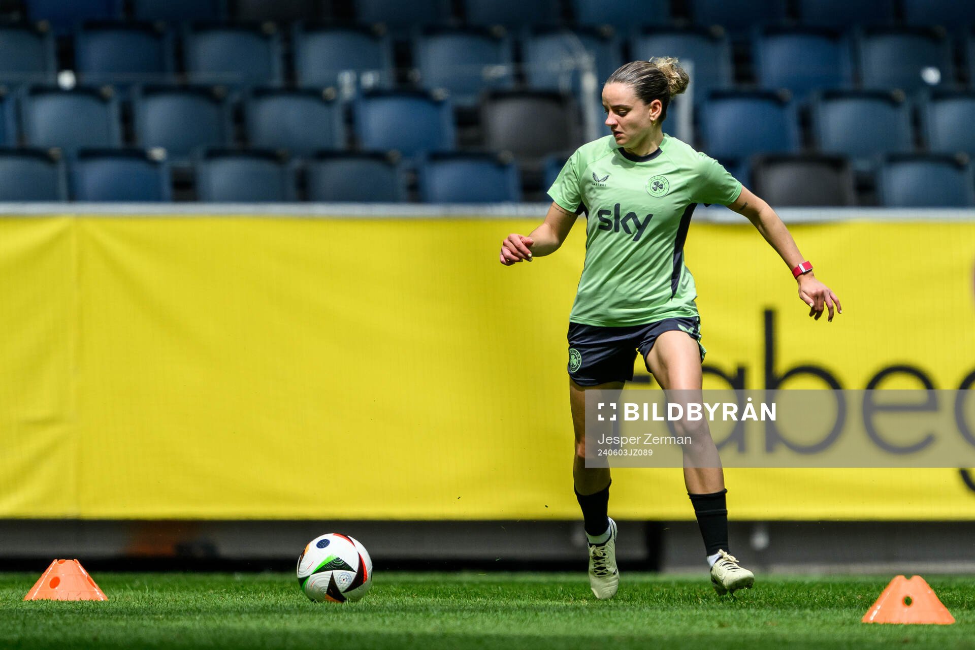 Players of Ireland at a training session on June 3, 2024 in Stockholm. 