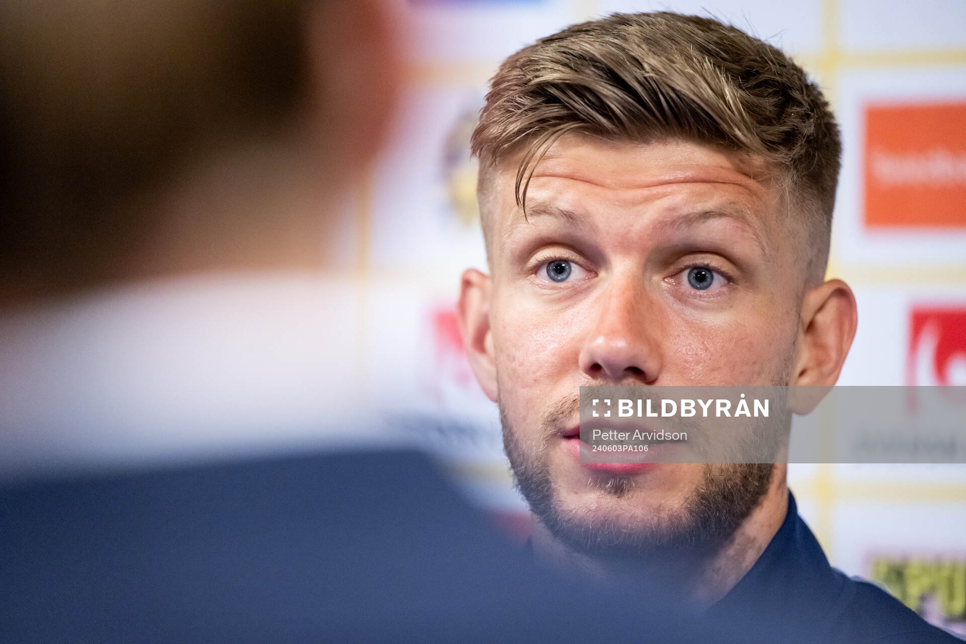 Anton Salétros of the Swedish national football team at a