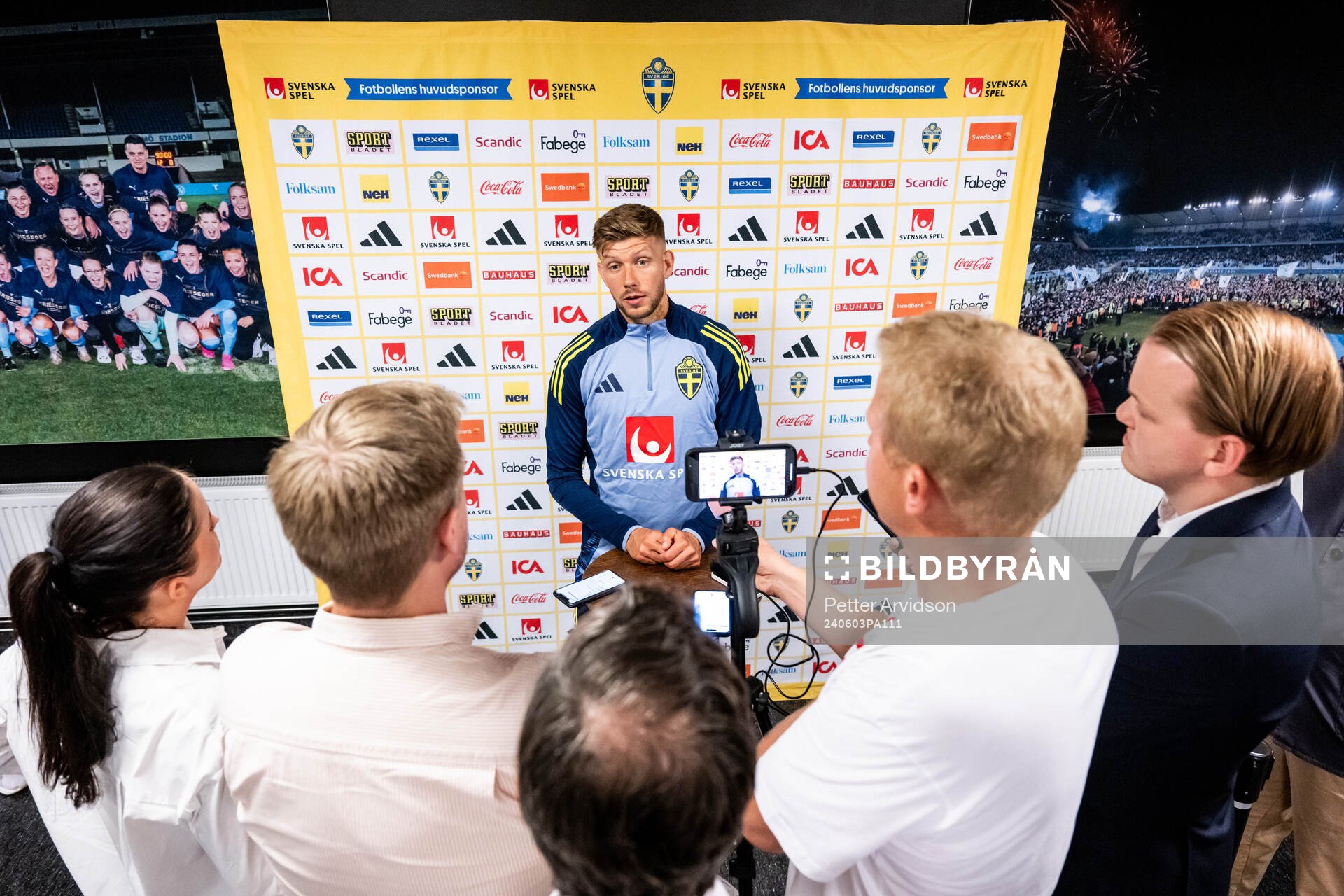 Anton Salétros of the Swedish national football team at a