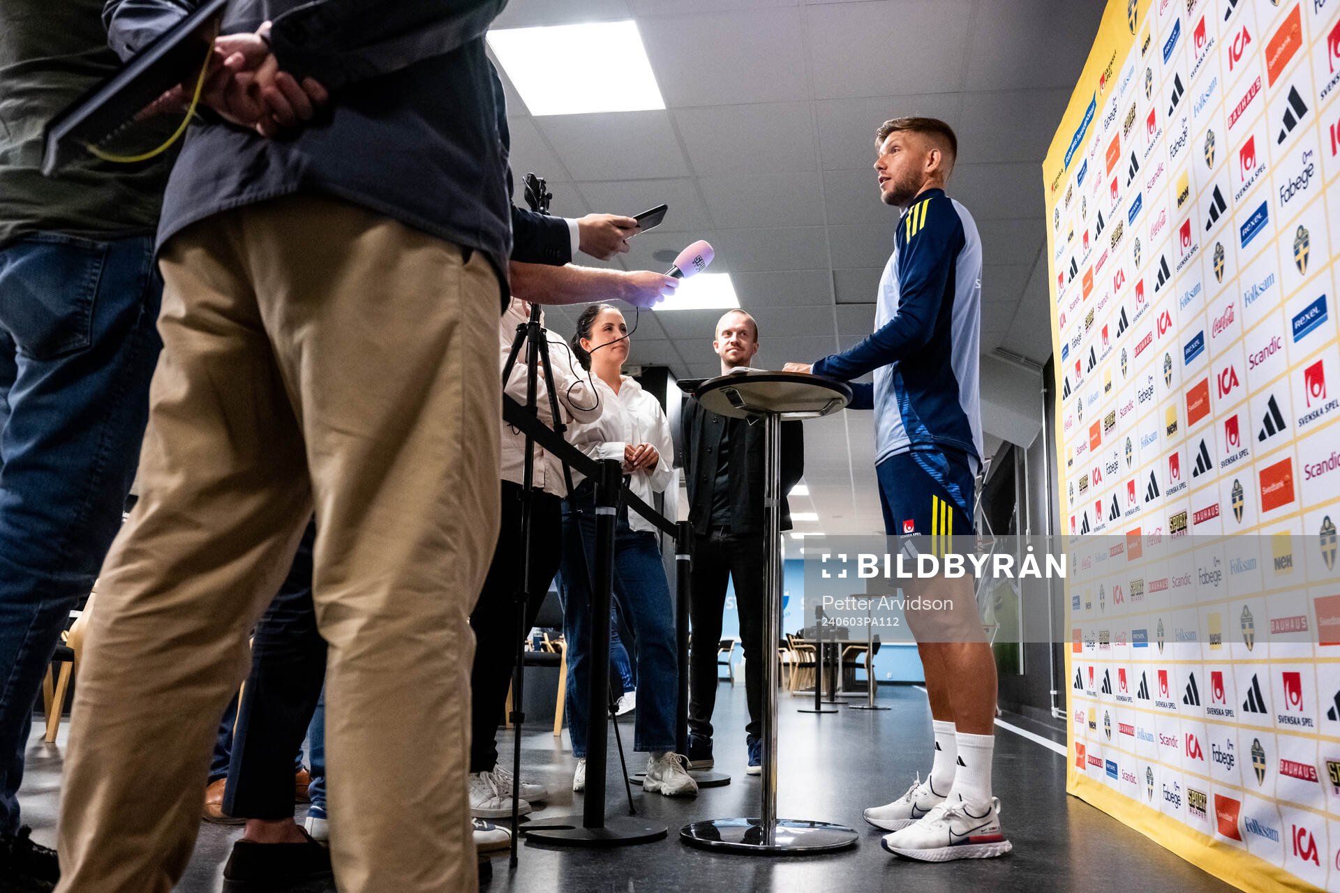 Anton Salétros of the Swedish national football team at a