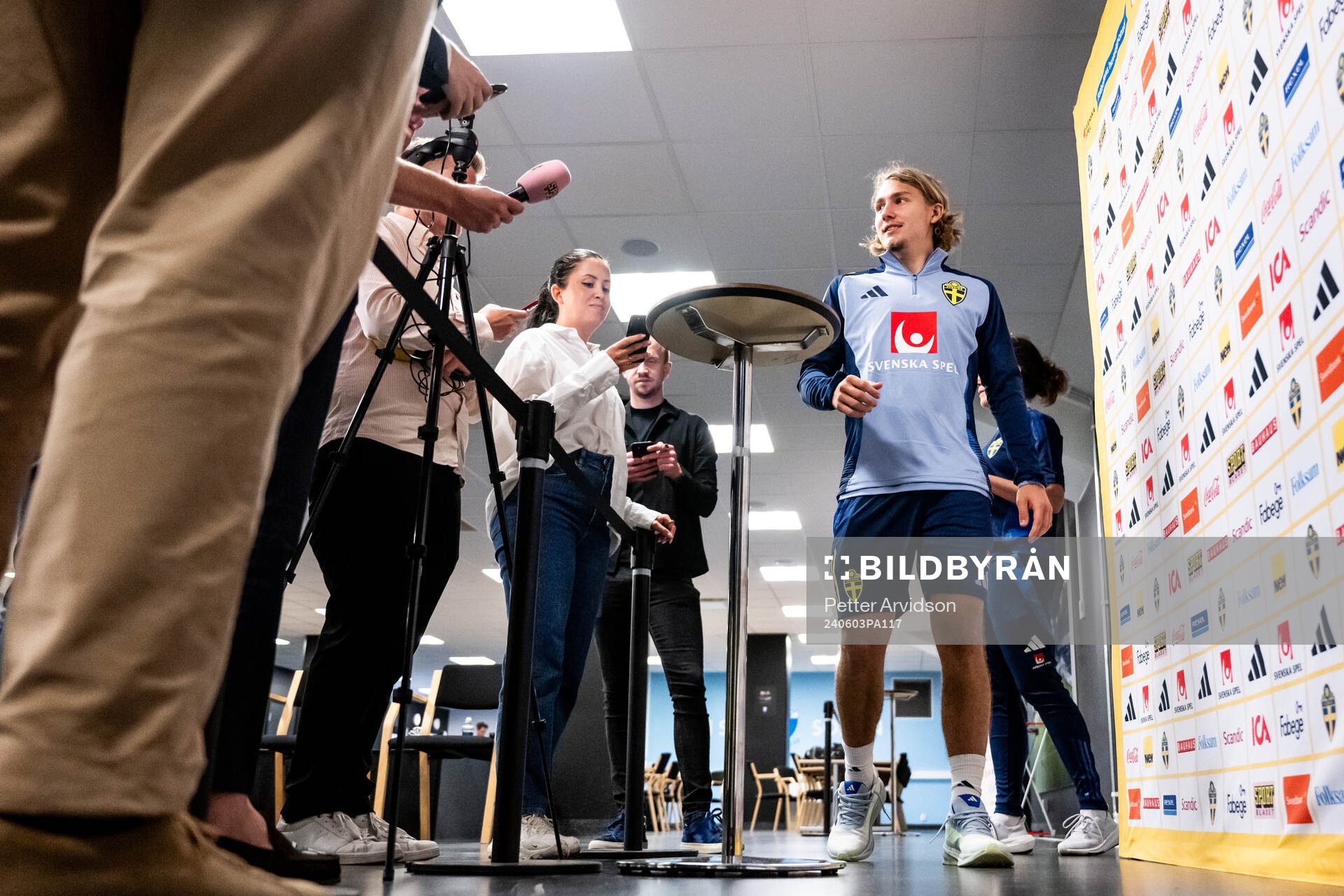 Sebastian Nanasi of the Swedish national football team at a