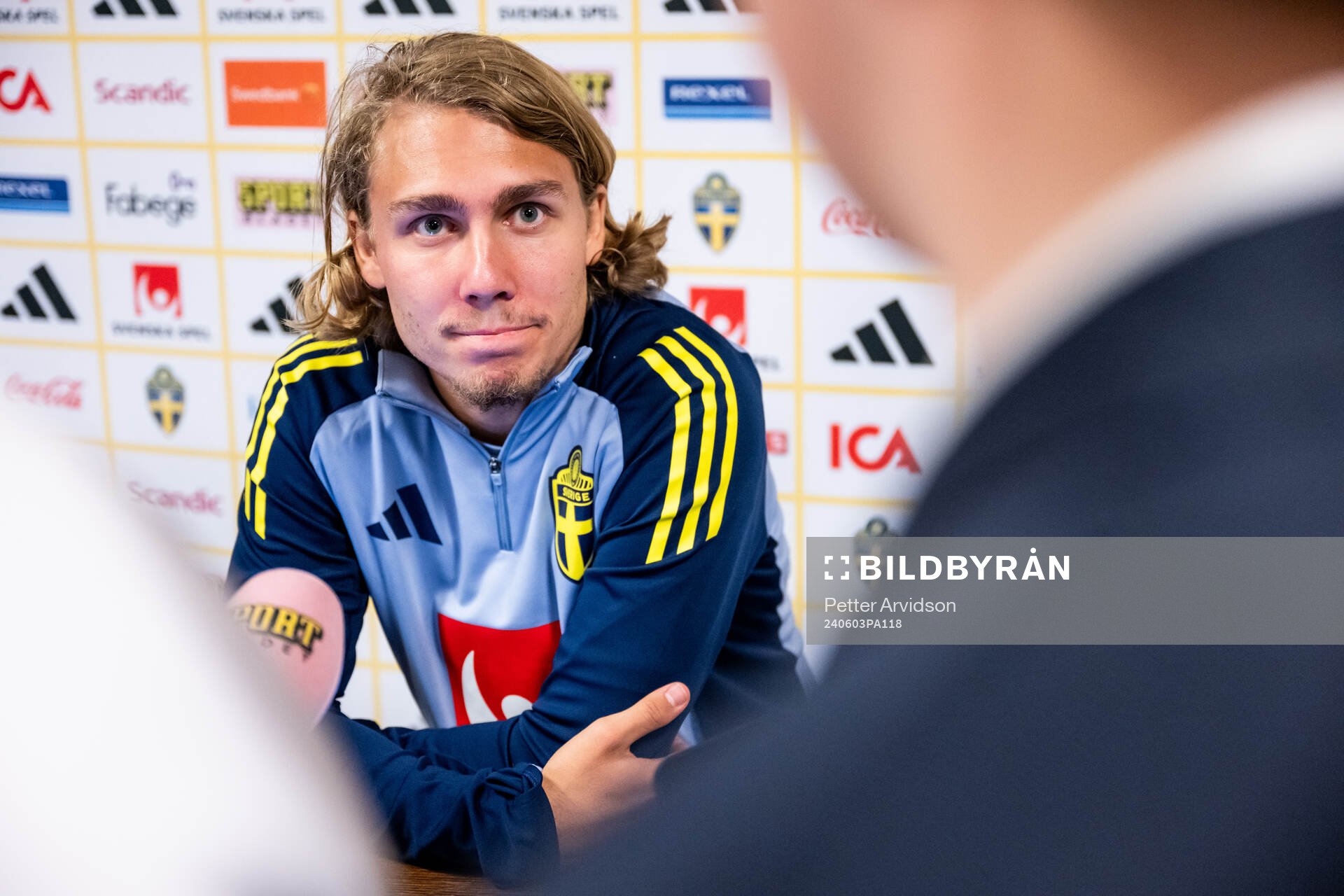 Sebastian Nanasi of the Swedish national football team at a