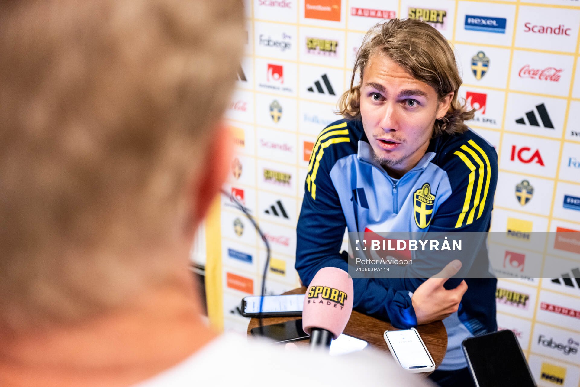 Sebastian Nanasi of the Swedish national football team at a
