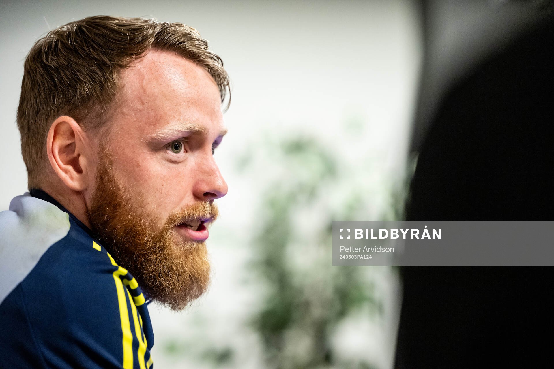 Viktor Johansson of the Swedish national football team at a