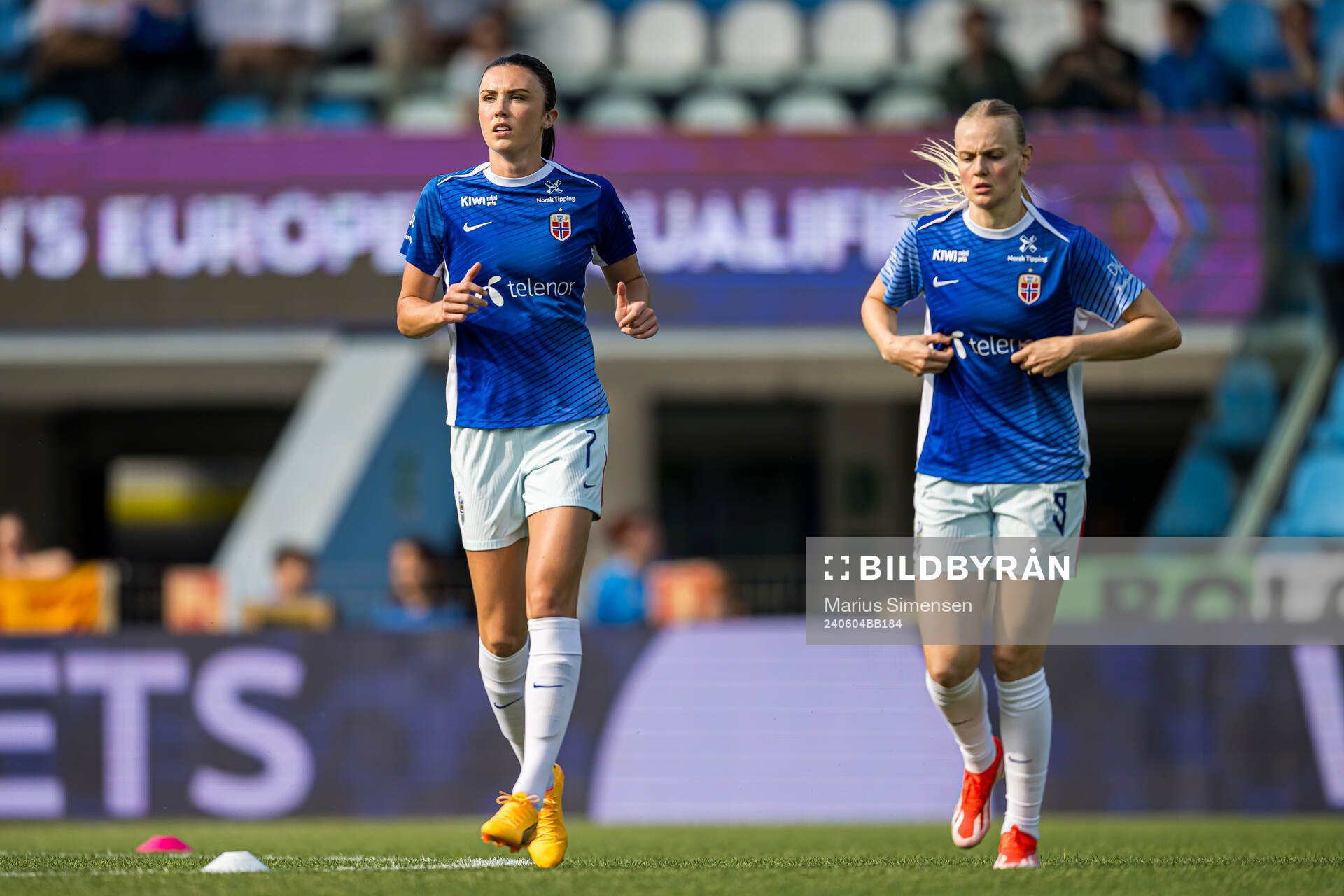 Ingrid Syrstad Engen of Norway warms up