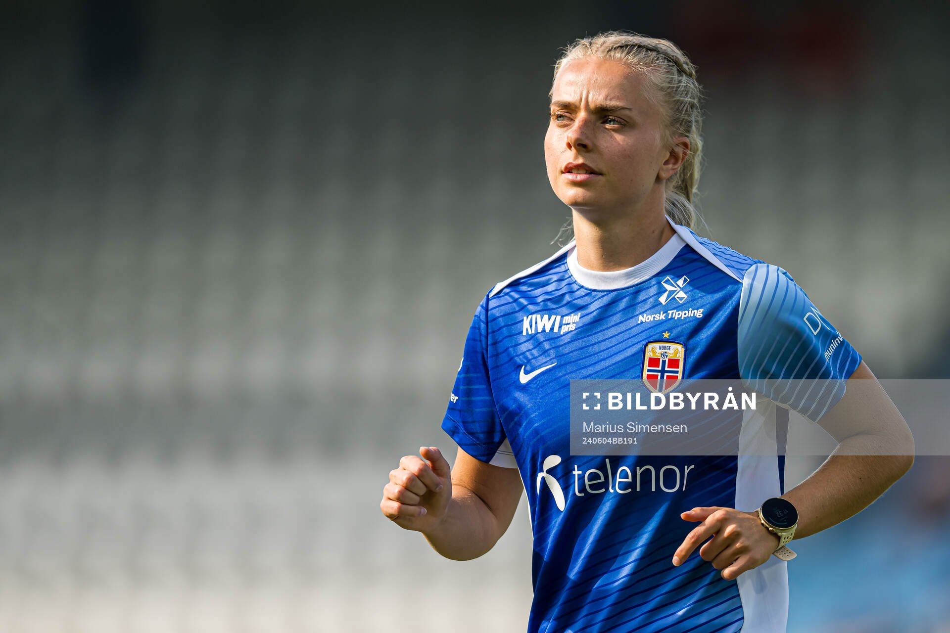 Emilie Woldvik of Norway warms up