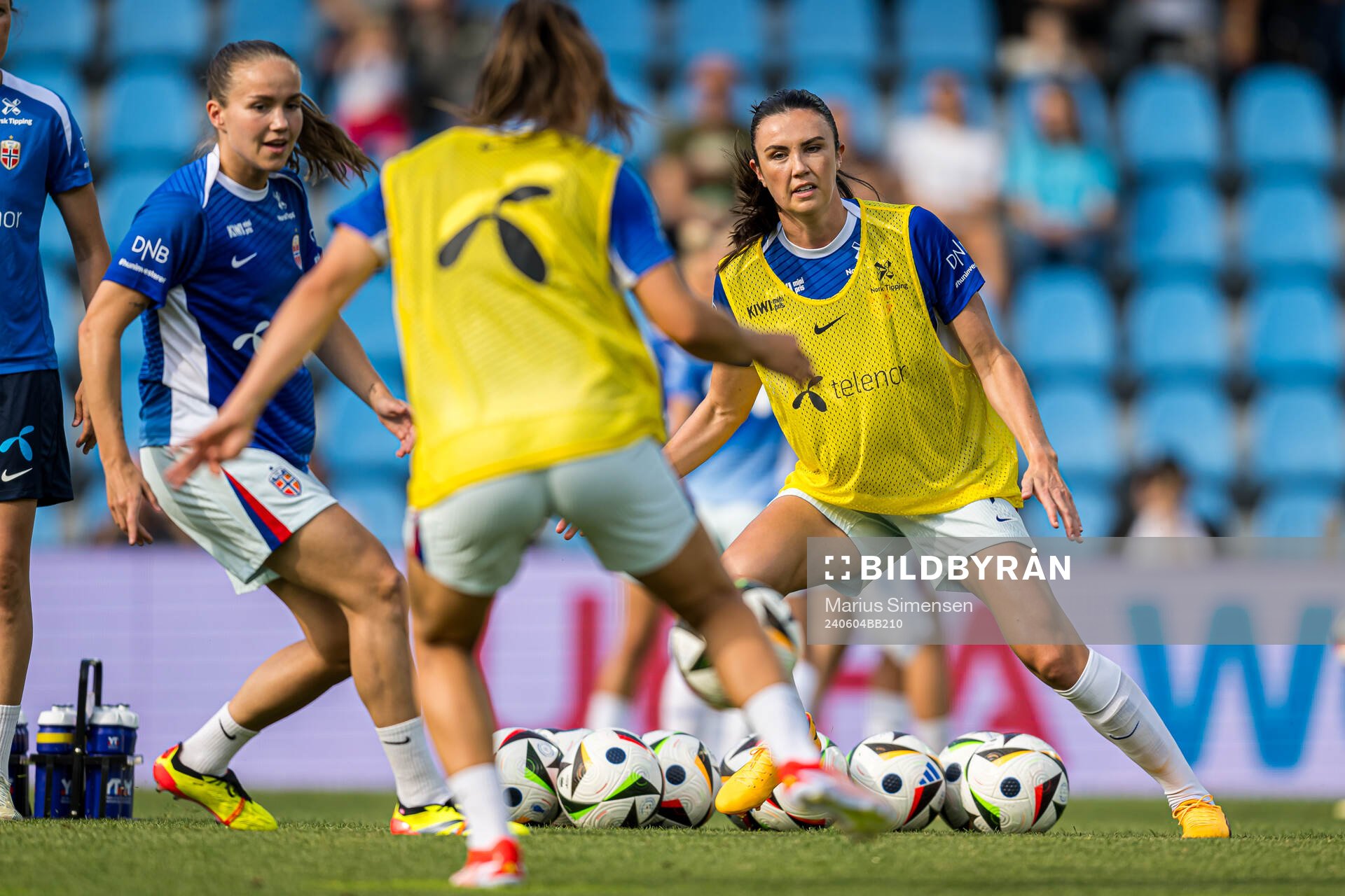 Ingrid Syrstad Engen of Norway warms up