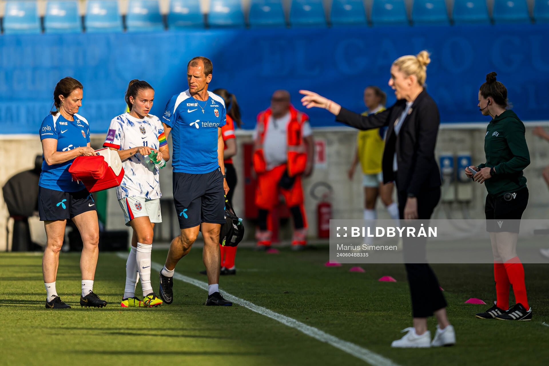 Guro Reiten of Norway with an injury