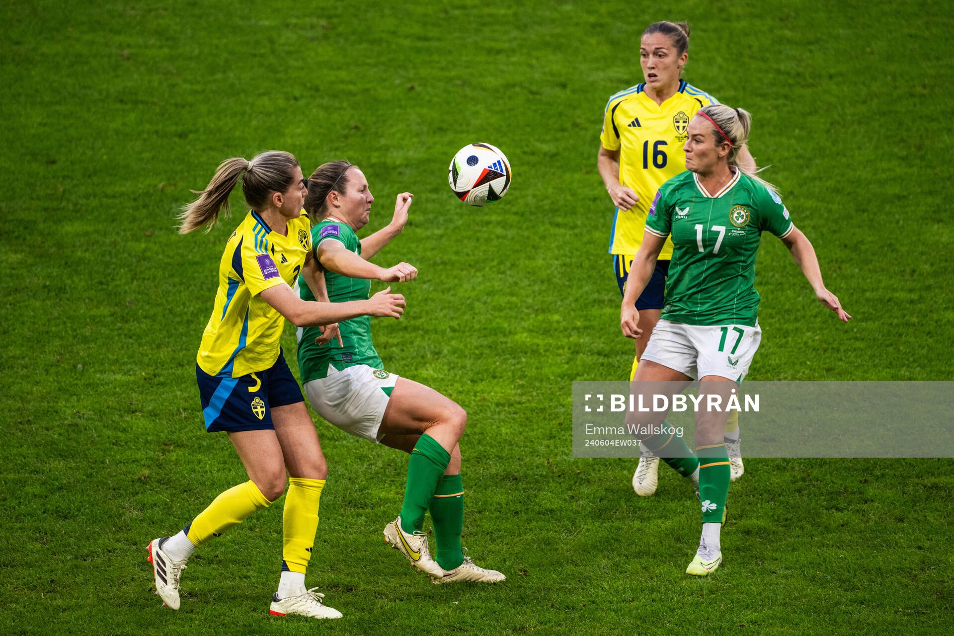 Linda Sembrant and Filippa Angeldal of Sweden compete for