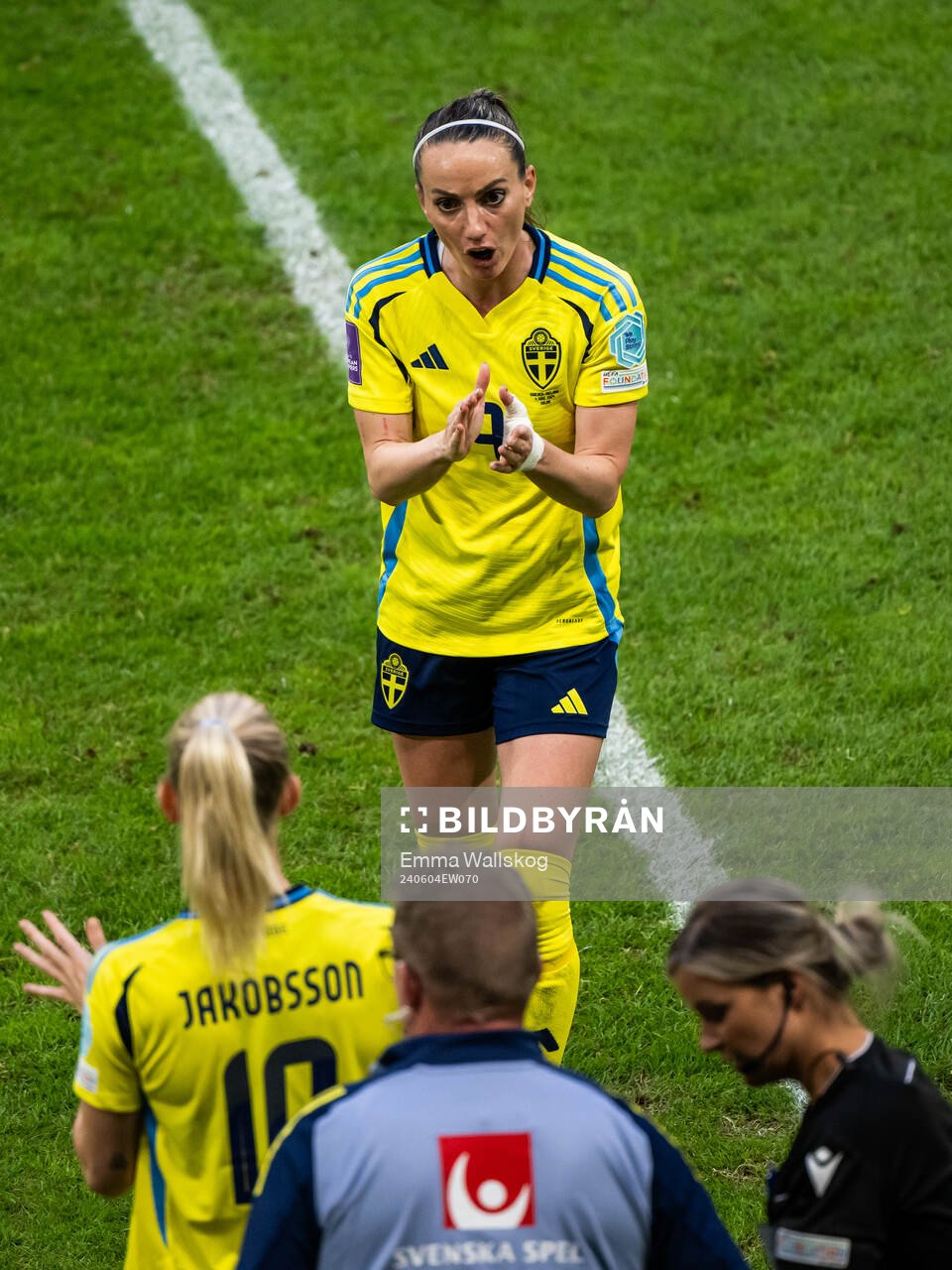 Kosovare Asllani of Sweden is substituted off