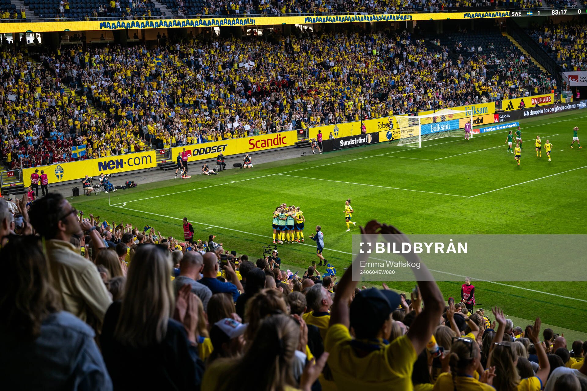 Magdalena Eriksson of Sweden celebrates with team mates