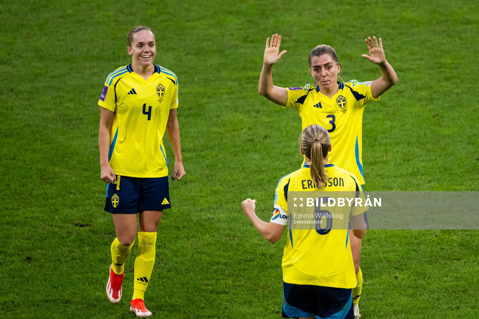 Hanna Lundkvist, Magdalena Eriksson and Linda Sembrant of