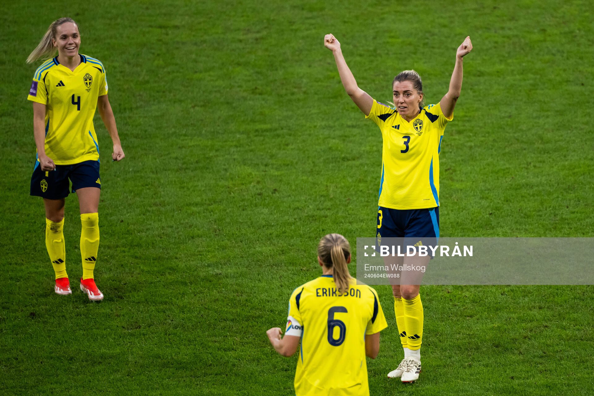 Hanna Lundkvist, Magdalena Eriksson and Linda Sembrant of