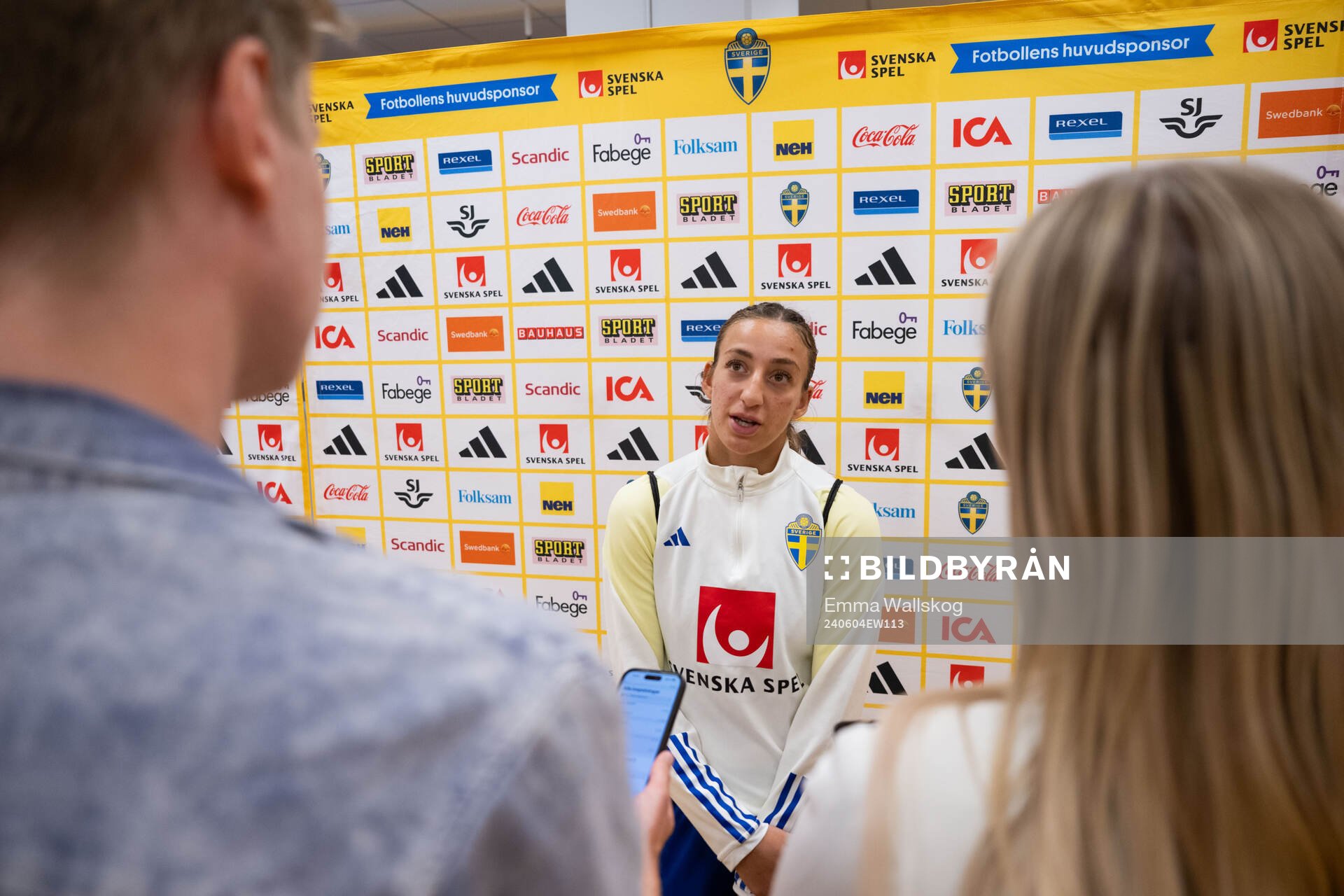 Rosa Kafaji of Sweden in mixed zone