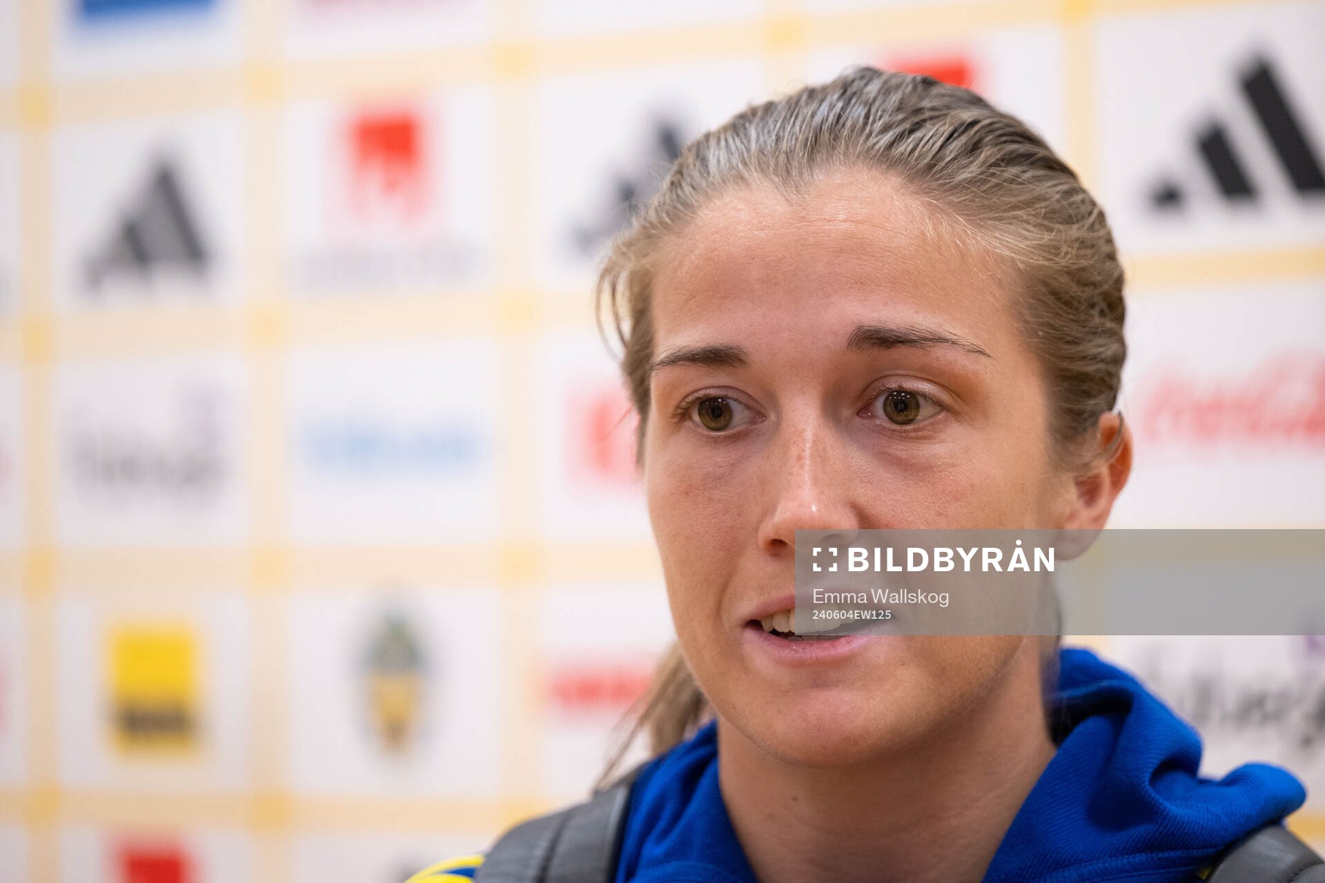 Filippa Angeldal of Sweden in mixed zone