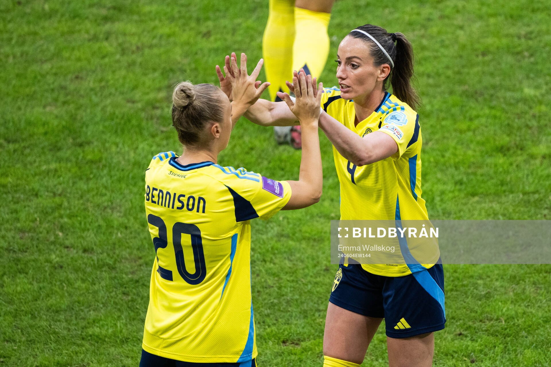 Hanna Bennison and Kosovare Asllani of Sweden