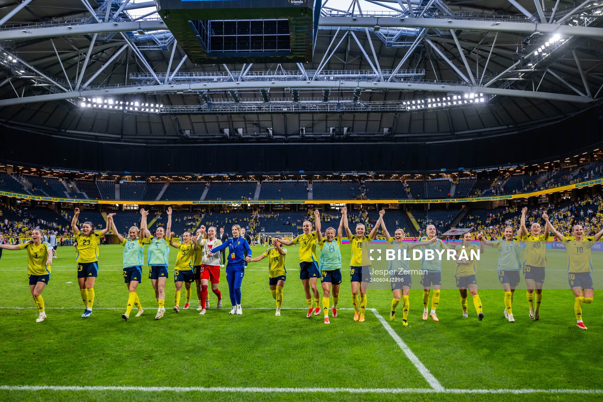 Players of Sweden celebrate