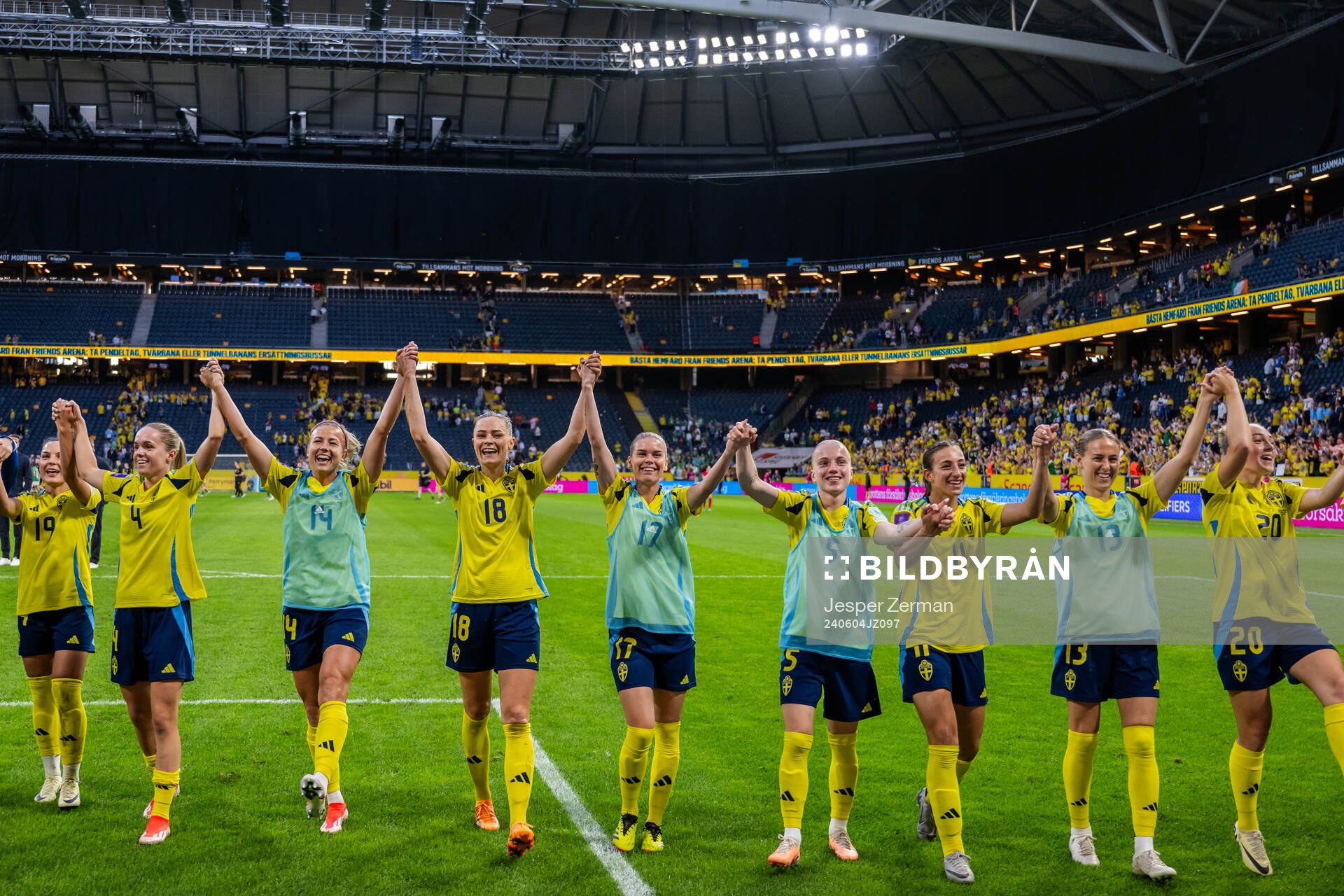 Players of Sweden celebrate