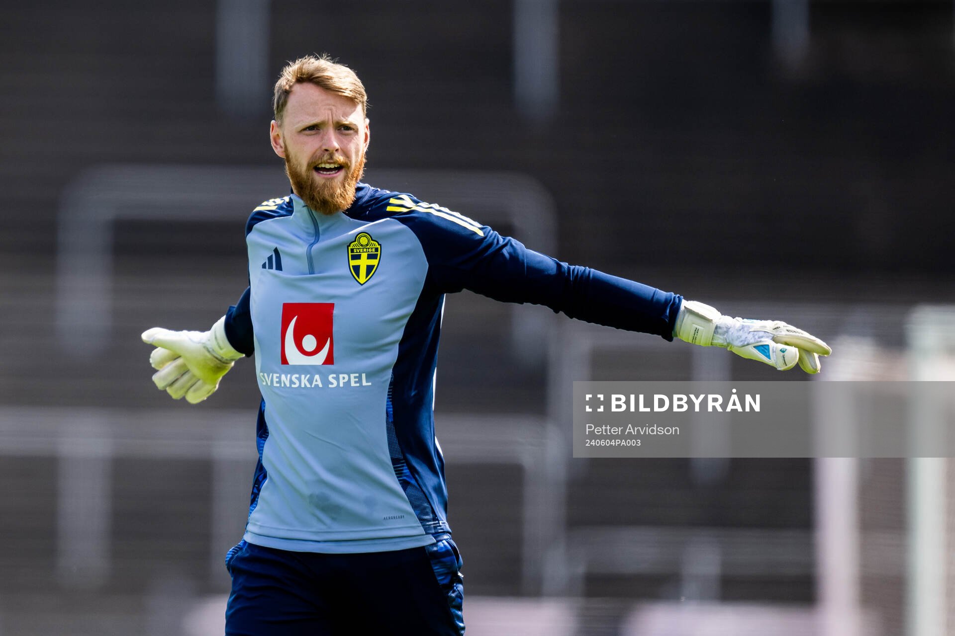 Goalkeeper Viktor Johansson of the Swedish men's national