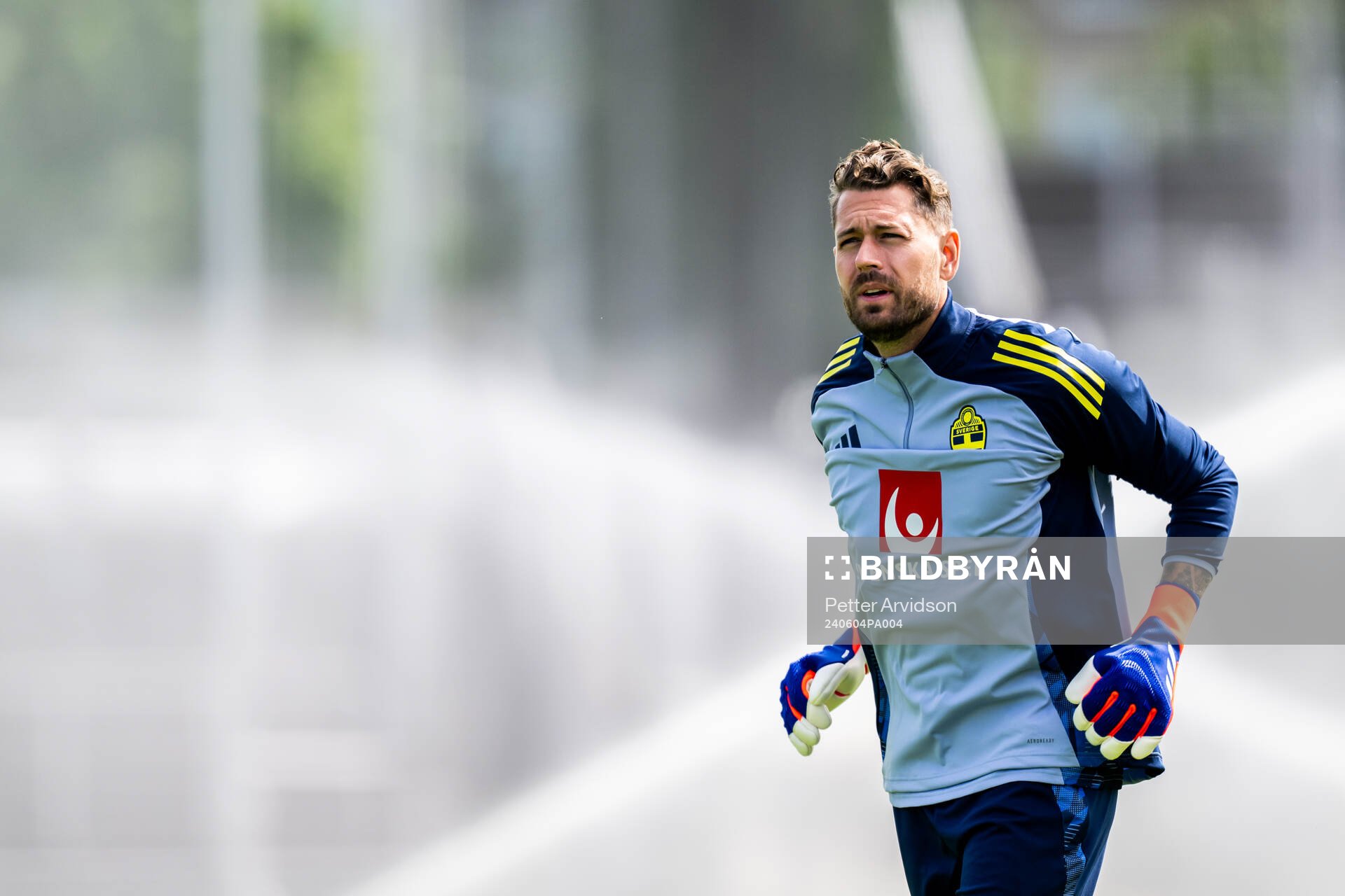 Goalkeeper Kristoffer Nordfeldt of the Swedish men's