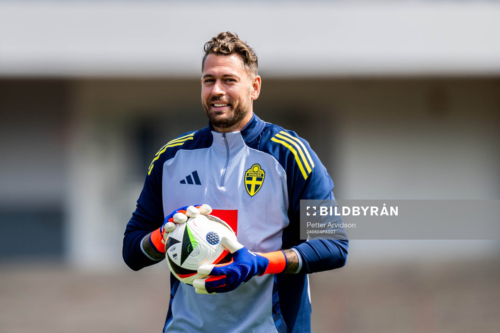 Goalkeeper Kristoffer Nordfeldt of the Swedish men's