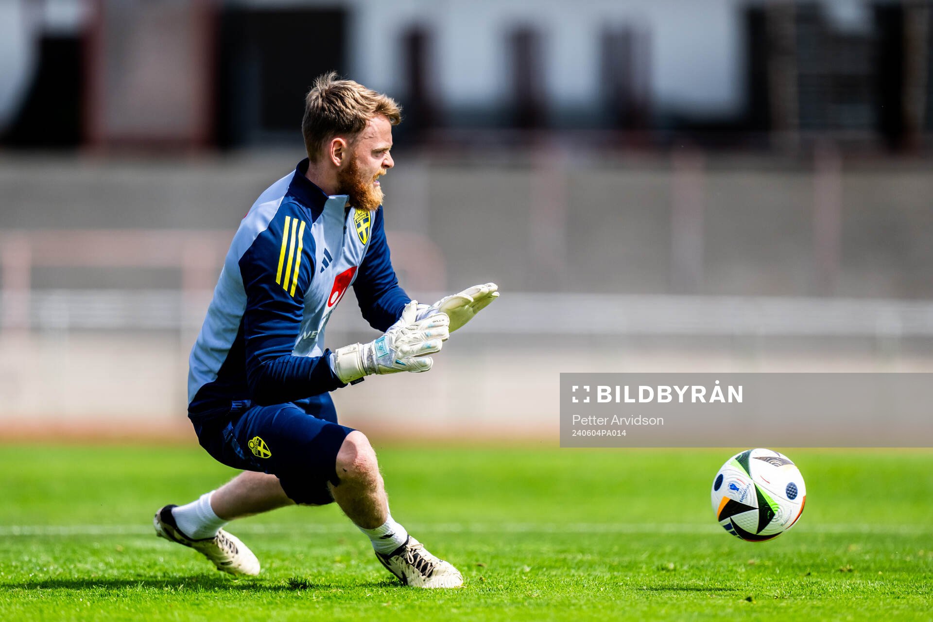 Goalkeeper Viktor Johansson of the Swedish men's national