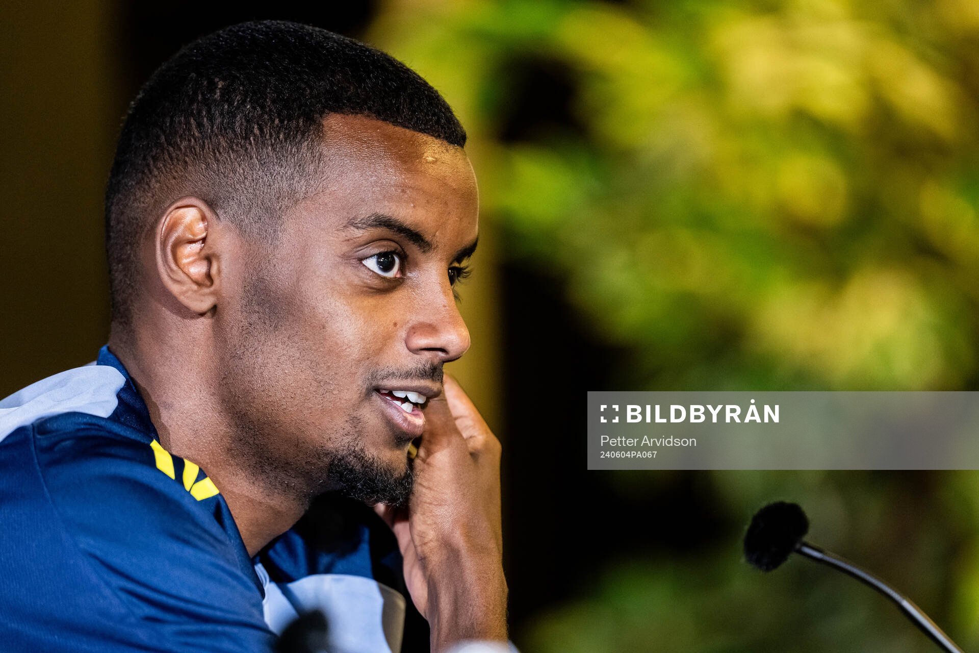 Alexander Isak of the Swedish national football team at a