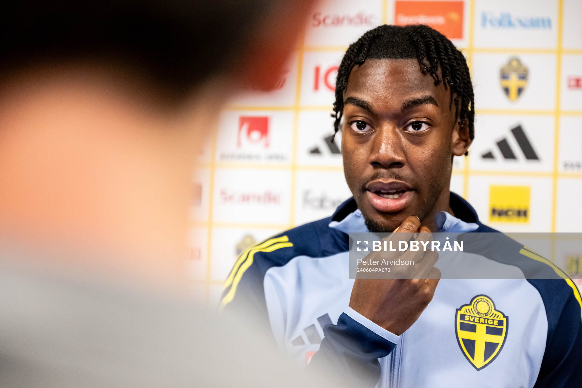 Anthony Elanga of the Swedish national football team at a