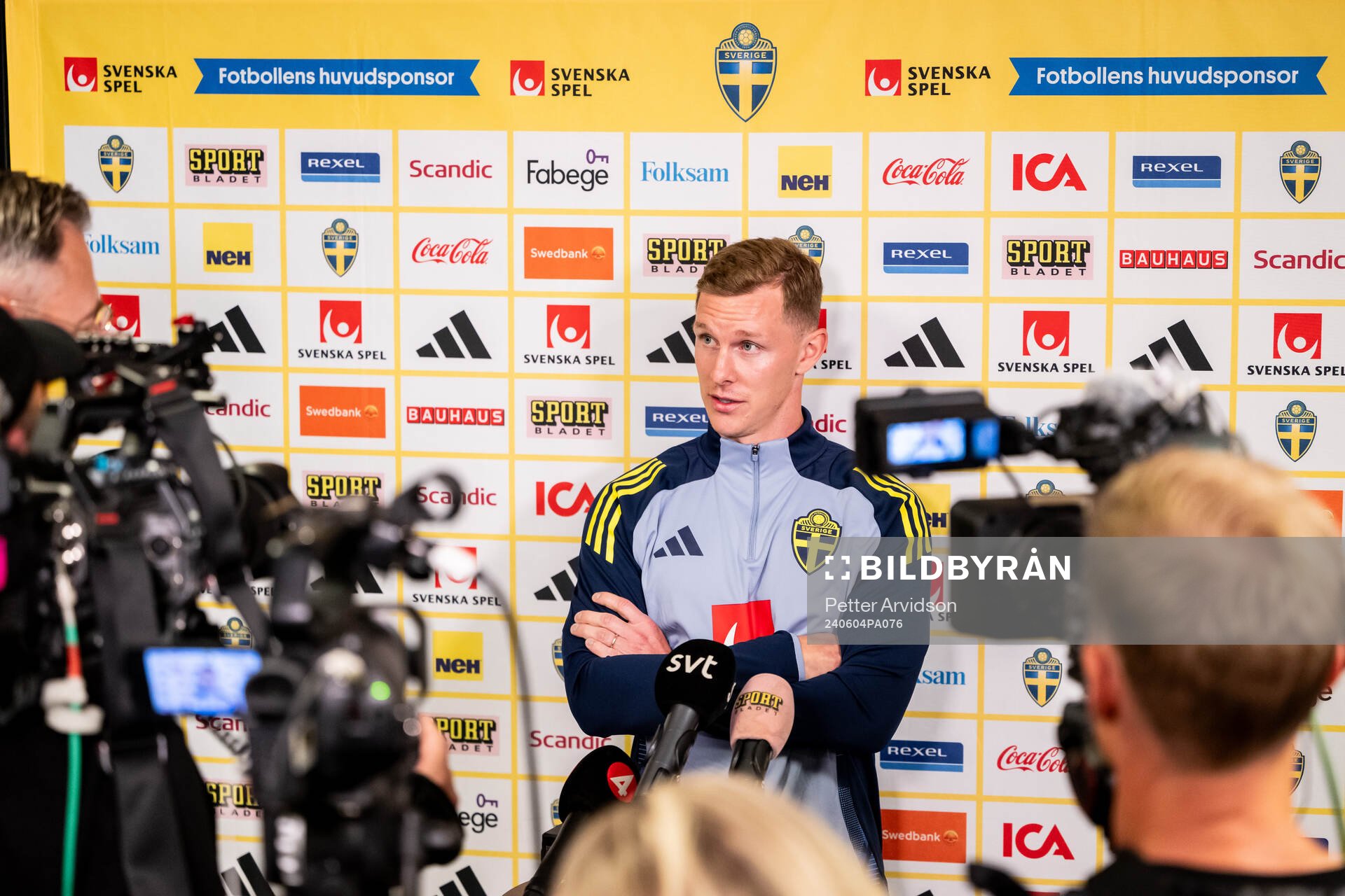 Emil Krafth of the Swedish national football team at a