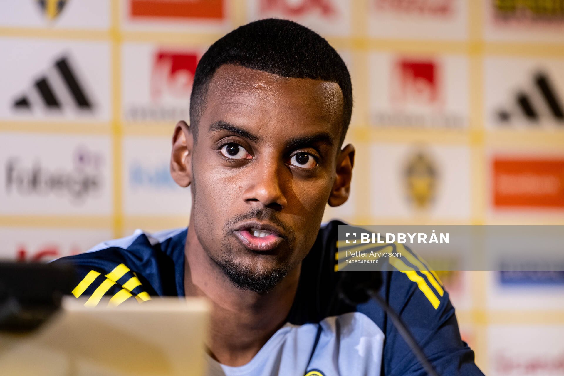 Alexander Isak of the Swedish national football team at a