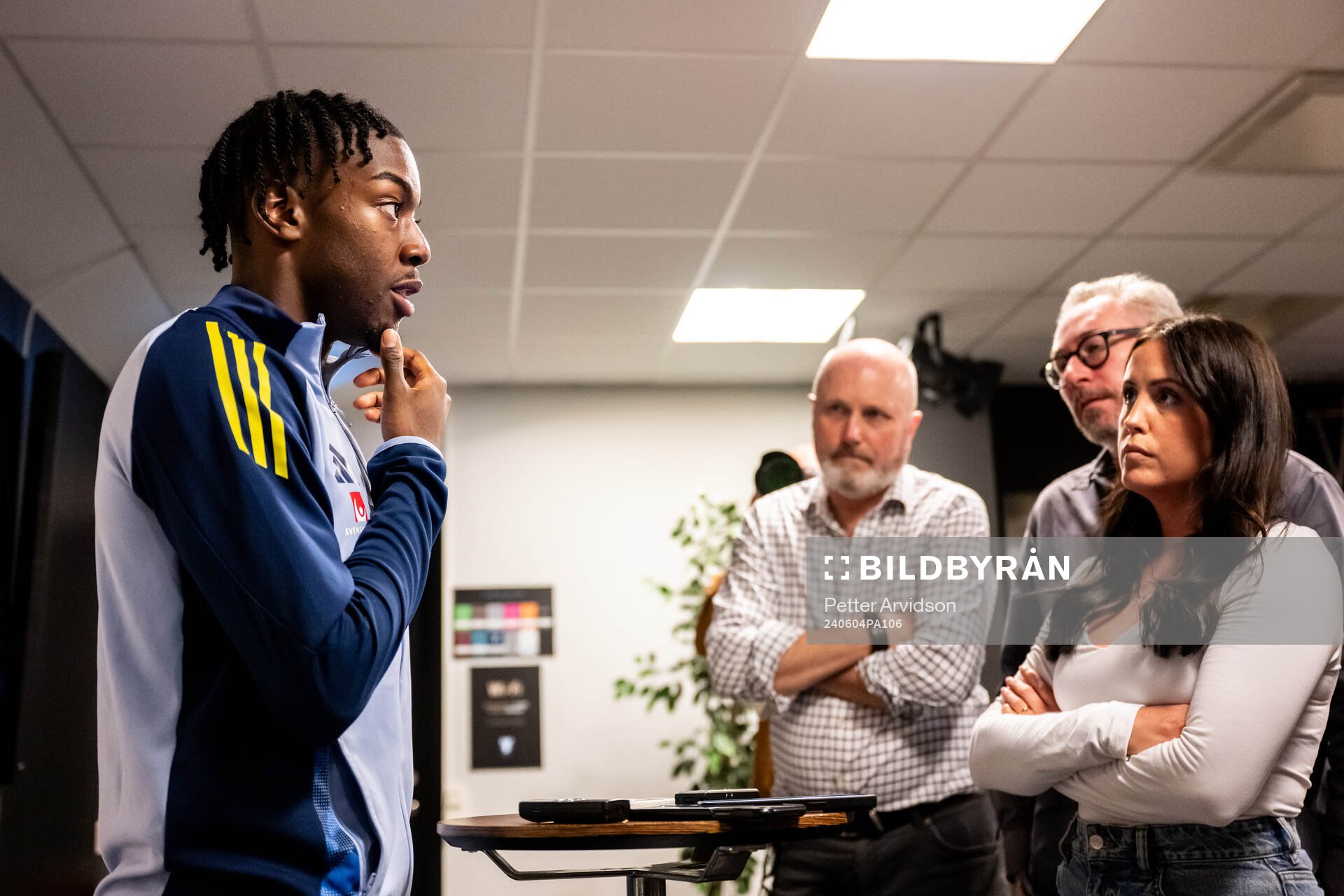 Anthony Elanga of the Swedish national football team at a