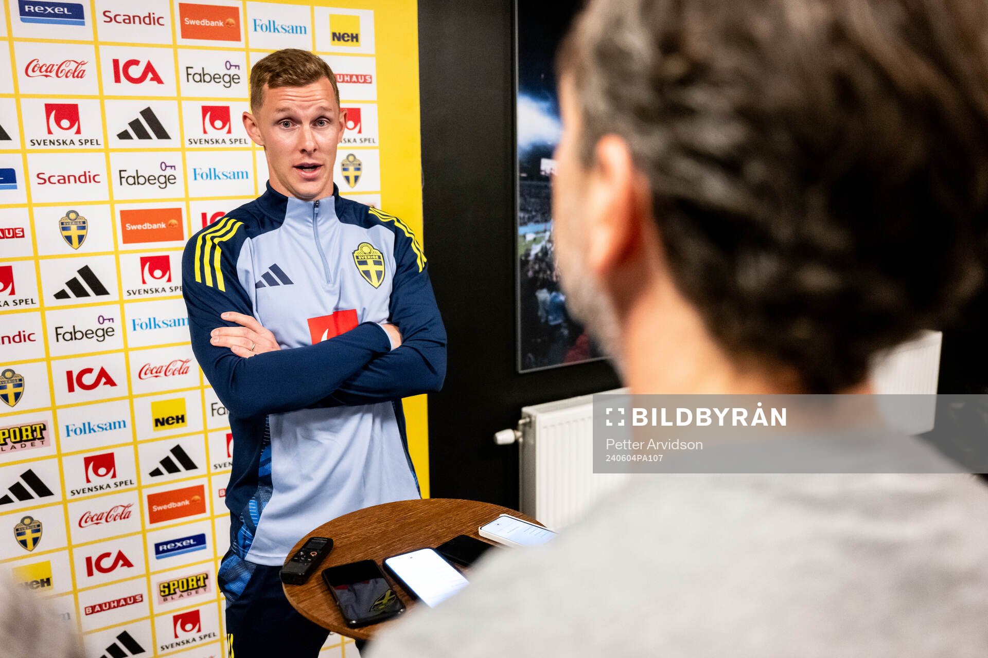 Emil Krafth of the Swedish national football team at a