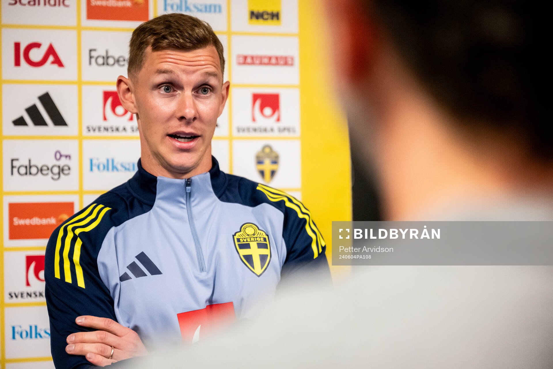 Emil Krafth of the Swedish national football team at a