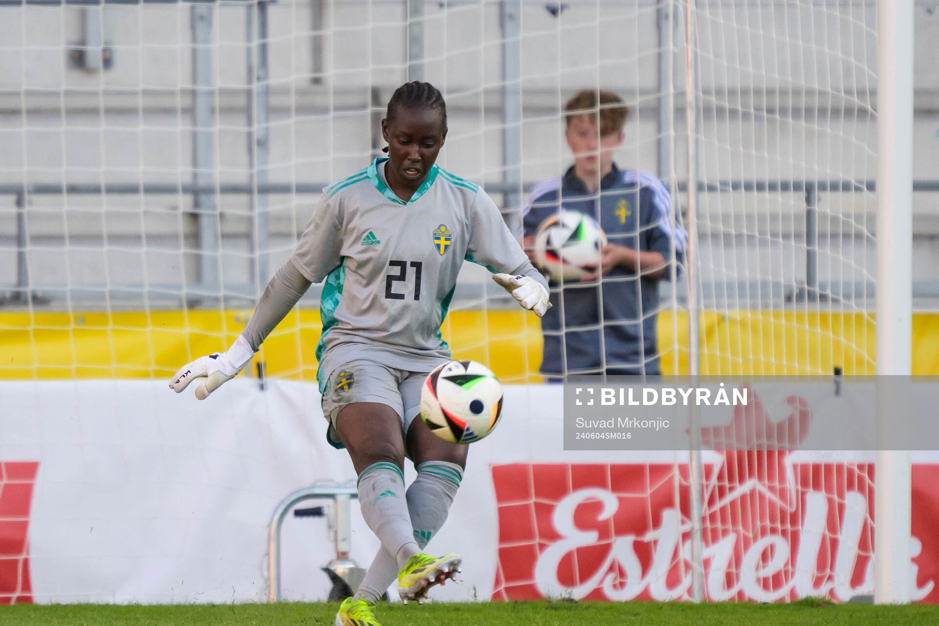 Goalkeeper Angel Mukasa of Sweden