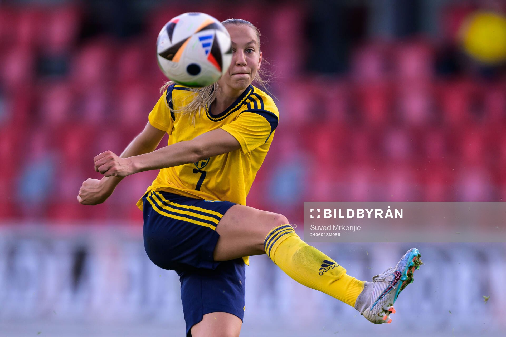 Sara Eriksson of Sweden during the women's under-23 international friendly football match between Sweden and Germany on June 4, 2024 in Växjö.
