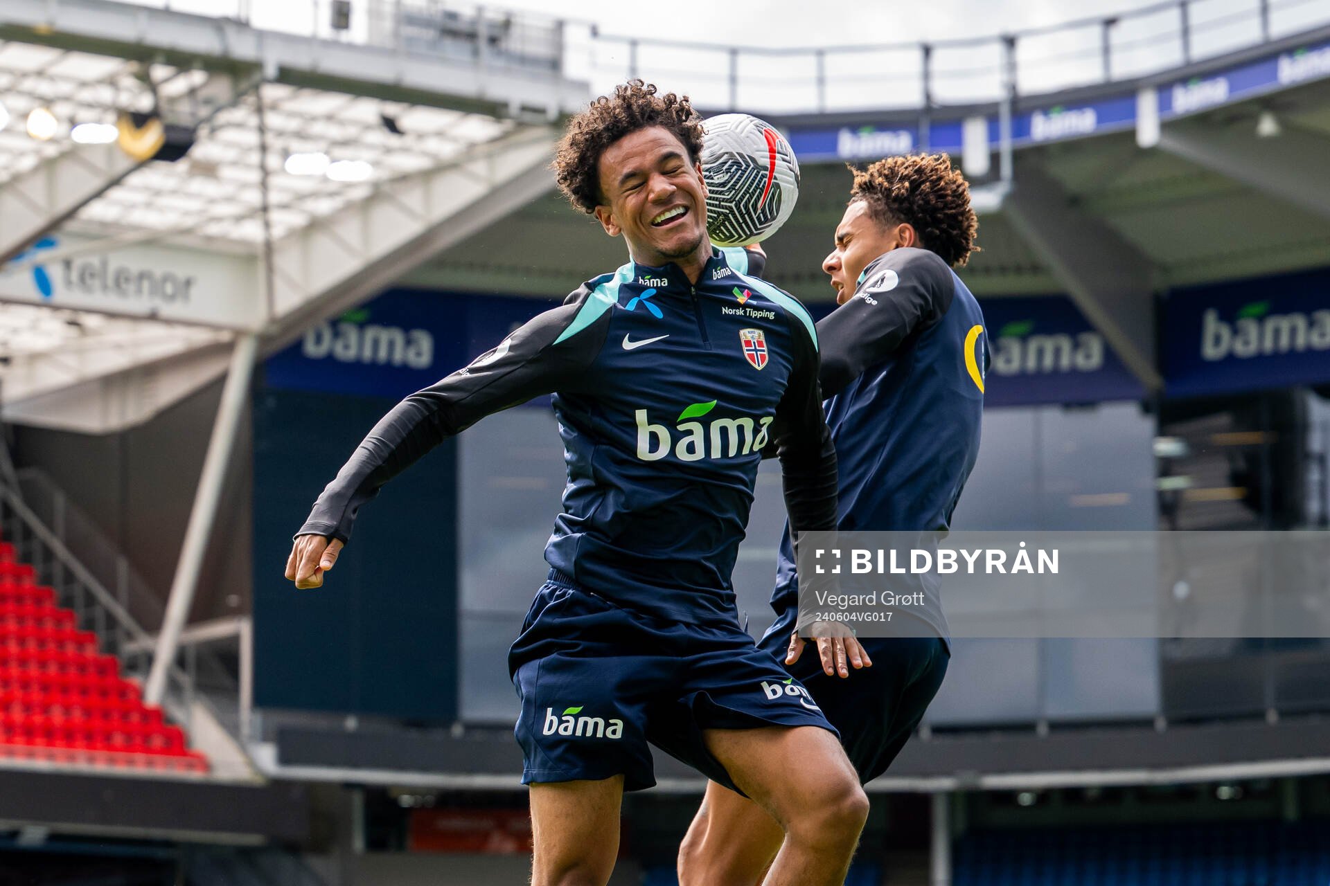 Oscar Bobb and Antonio Nusa of the Norwegian national