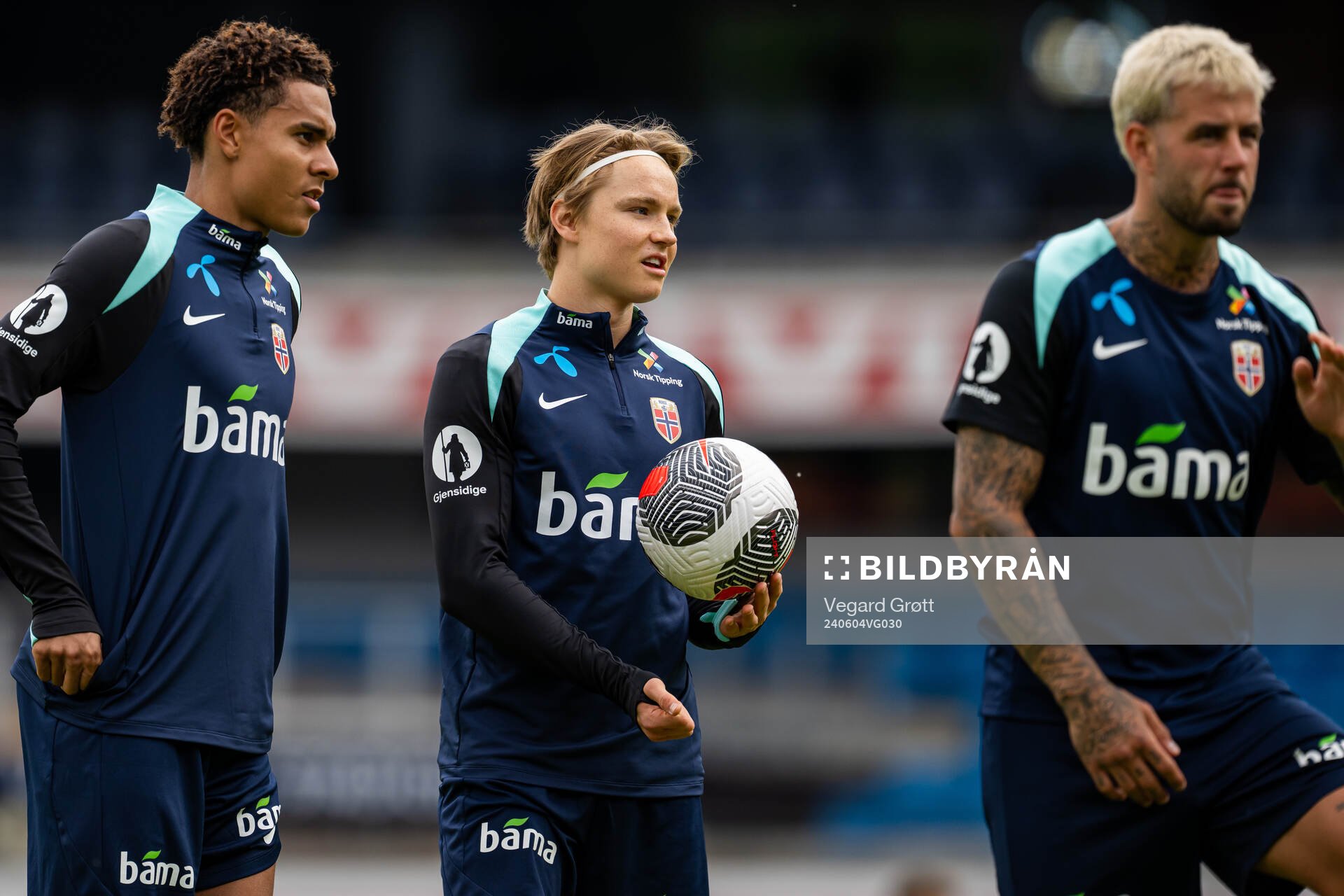 Antonio Nusa and Andreas Schjelderup of the Norwegian