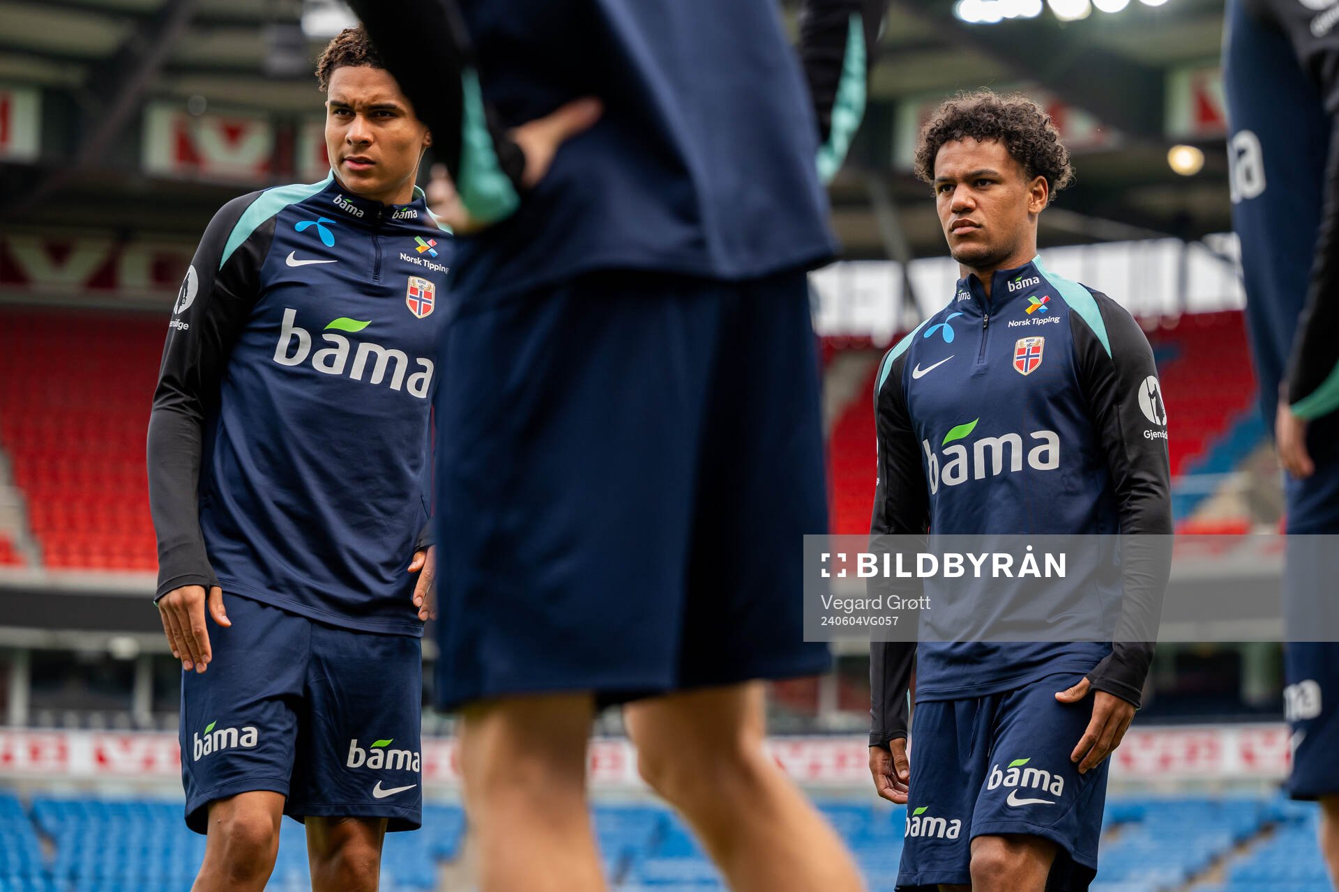 Antonio Nusa and Oscar Bobb of the Norwegian national