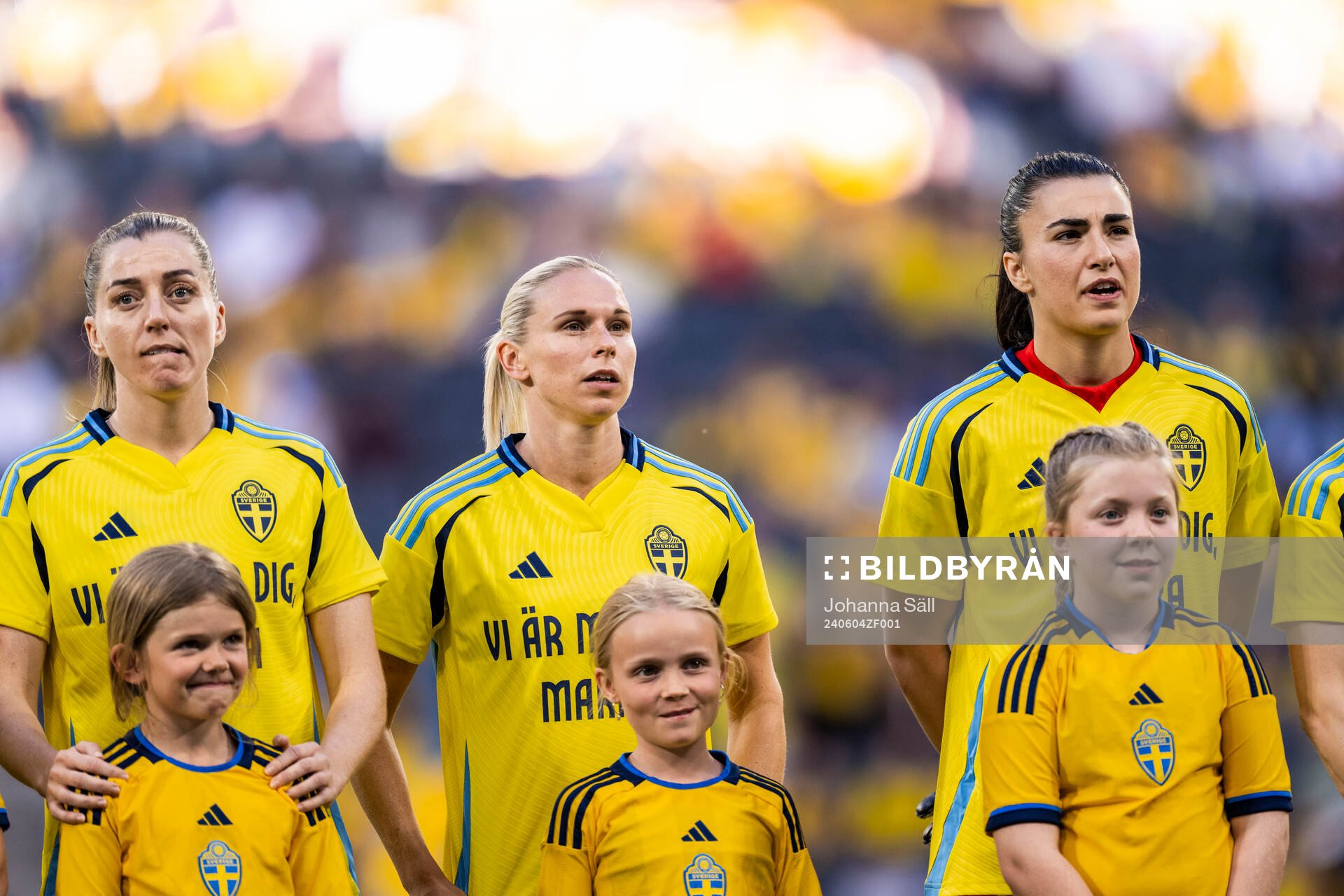 Linda Sembrant, Jonna Andersson and goalkeeper Zecira