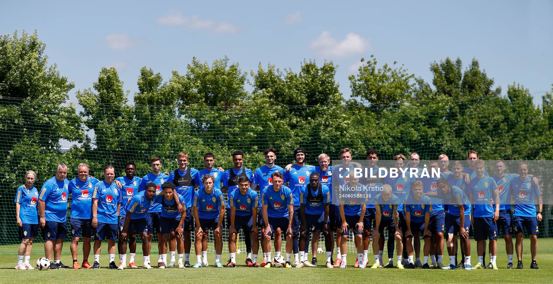 Players and staff of the Swedish under-21 national football